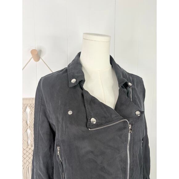 Blank NYC Back Roads Black Lightweight Moto Jacket Size Small Zip Up - Picture 4 of 11